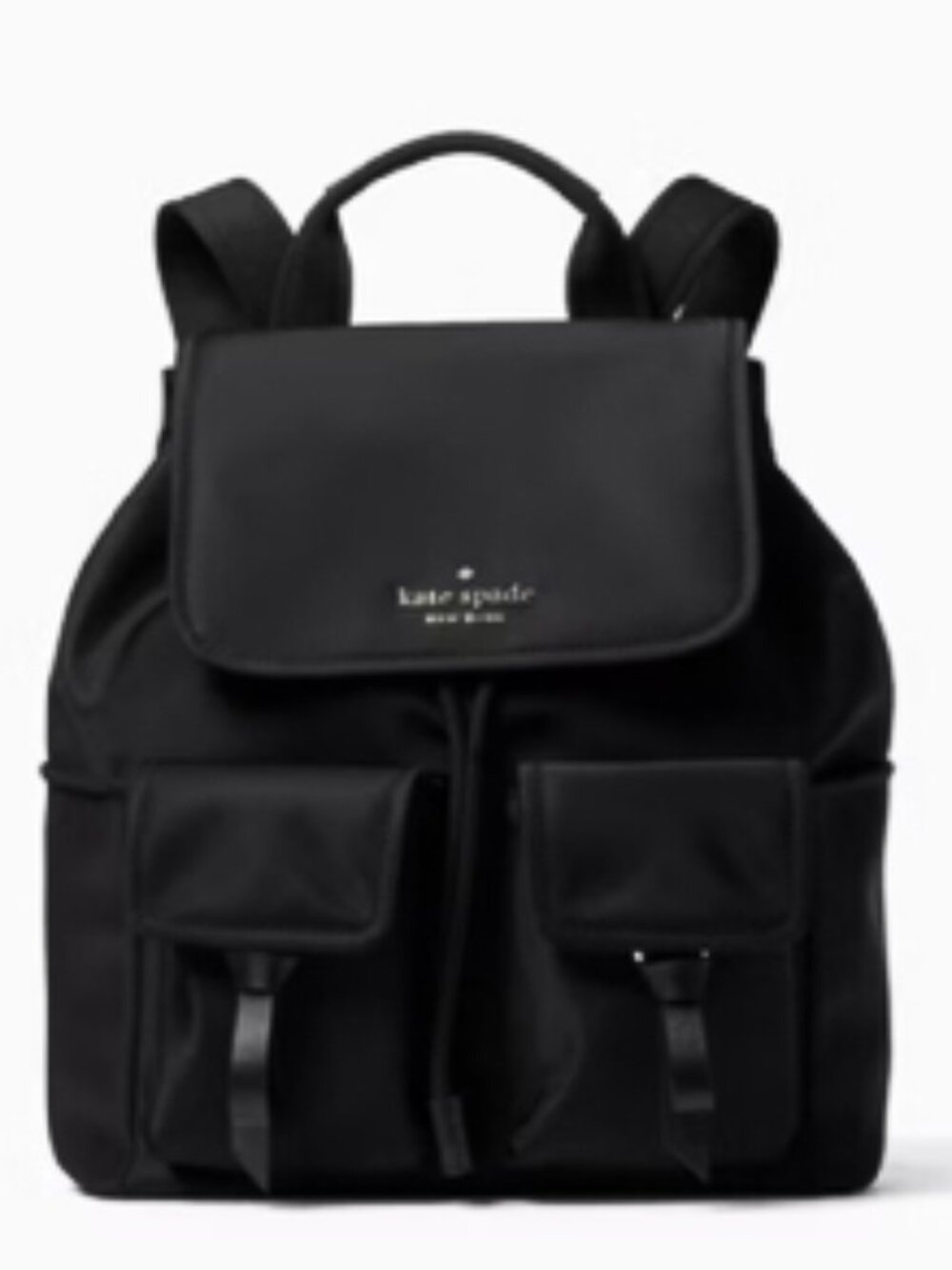 Kate Spade Carley Black Nylon Flap Backpack
